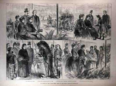 Drottningen vid Wild West Show of the Great American Exhibition, från The Illustrated London News, 21 maj 1887 av English School