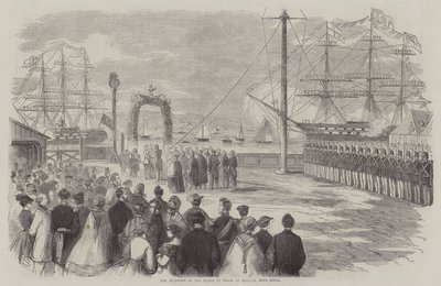Mottagandet av prinsen av Wales i Halifax, Nova Scotia (gravyr) av English School