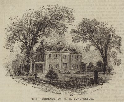 The Residence of H W Longfellow (gravyr) av English School