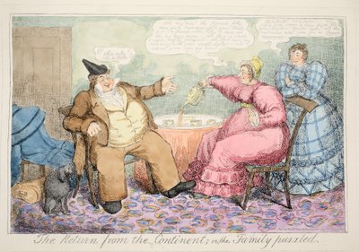 The Return from the Continent or the Family Puzzled, pub. 1835 av English School