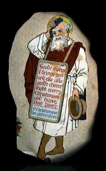 The Return of Sir Christmas, c.1850 (färg litho) av English School