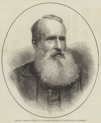 Pastor Charles Garrett, Liverpool, president för Wesleyan Conference (gravyr) av English School