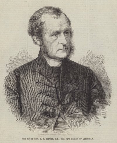 Den högra pastor GA Selwyn, DD, den nye biskopen av Lichfield (gravyr) av English School