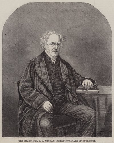 Den högra pastor JC Wigram, biskopsnominerad av Rochester (gravyr) av English School