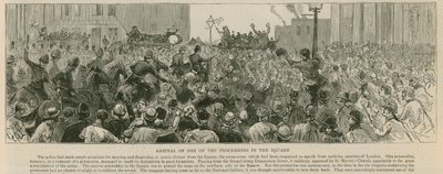 The Riot in Trafalgar Square: Ankomst av en av processionerna på torget av English School