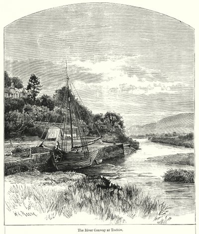 The River Conway vid Trefriw (gravyr) av English School