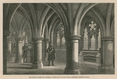 The Royal Courts of Justice: Norra änden av Grand Corridor, bottenvåningen av English School