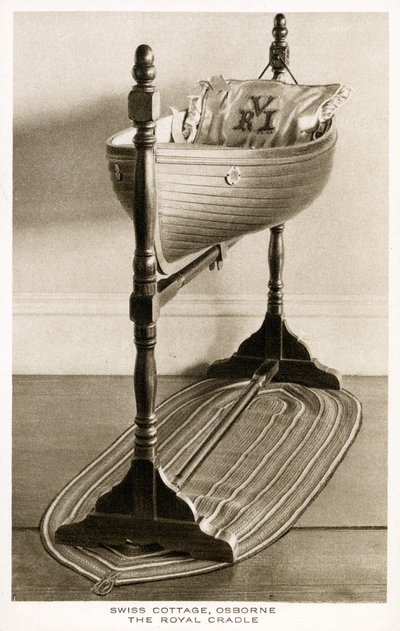 The Royal Cradle, Swiss Cottage, Osborne House, Isle of Wight, ca 1893 (trä) av English School