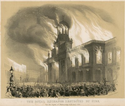 Royal Exchange, London, förstördes av brand natten till den 10 januari 1838 av English School