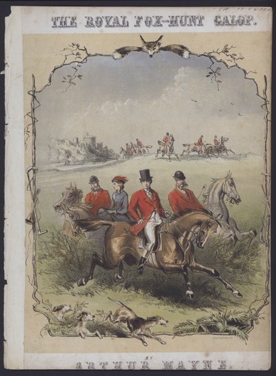 The Royal Fox Hunt Galop, av Arthur Mayne (färglitografi) av English School