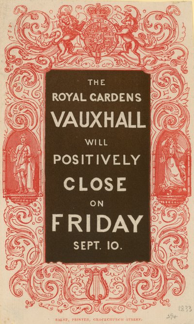 Royal Gardens Vauxhall kommer positivt att stänga av English School