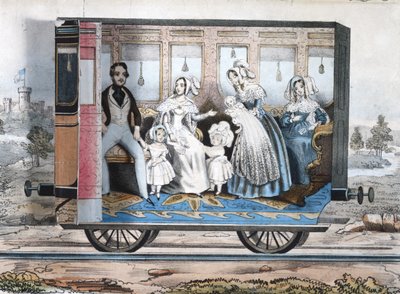 Den kungliga järnvägsvagnen, ca 1848 av English School