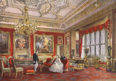 The Rubens Room, Windsor Castle, från A Memorial of the Marriage of Edward VII and Alexandra of Denmark, pub. 1864 av English School