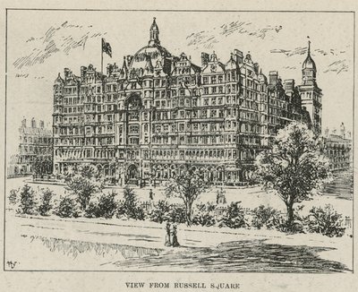 Russell Hotel, utsikt från Russell Square av English School