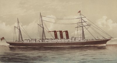 SS "City of New York", Inman och International Line (chromolitho) av English School