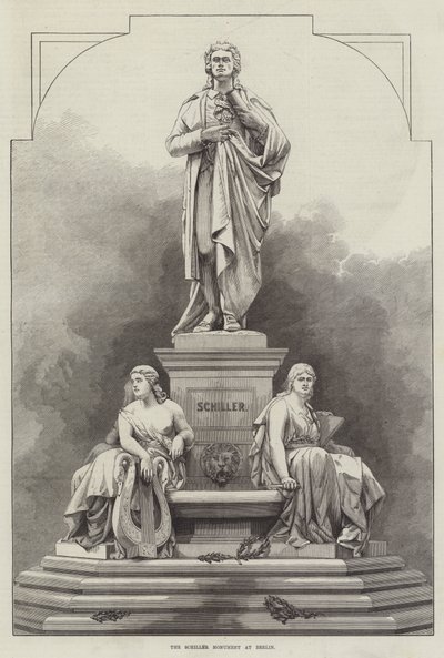 Schillermonumentet i Berlin (gravyr) av English School