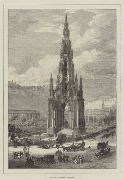 Scott Monument, Edinburgh (gravyr) av English School