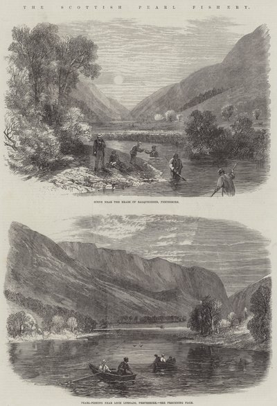 The Scottish Pearl Fishery (gravyr) av English School