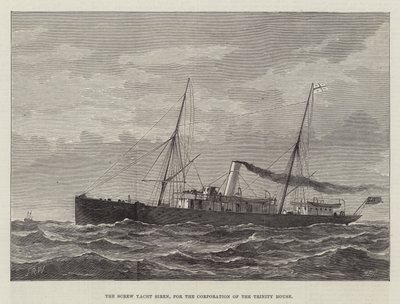 The Screw Yacht Siren, för Corporation of the Trinity House (gravyr) av English School