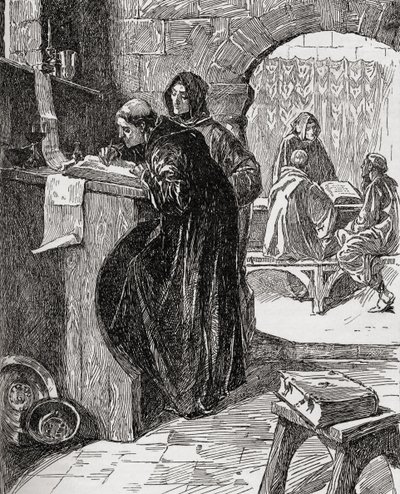 The Scriptorium of a Monastery, från boken The Church of England: A History for the People, publicerad c.1910 av English School