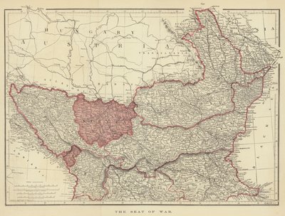 The Seat of War (färg litho) av English School