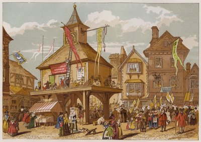 Shakspere Jubilee i Stratford-upon-Avon (litho i färg) av English School