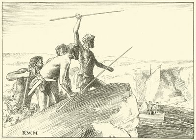 The Shook their Spears at the White Men (bläck på papper) av English School