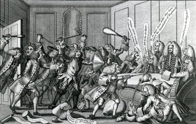 Belägringen av Warwick-Castle, eller striden mellan stipendiaten och licensierna, 1768 av English School
