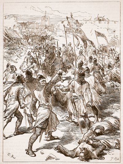 The Siege of Waterford, illustration från Cassells Illustrated History of England (sepiafoto) av English School