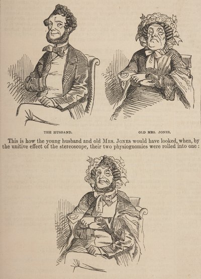"The Simple History of a Portrait", från Punch, eller London Charivari, Vol. 33, sid. 224 av English School