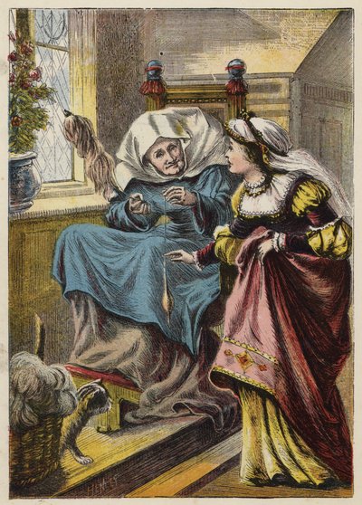 Törnrosan i skogen (färg litho) av English School