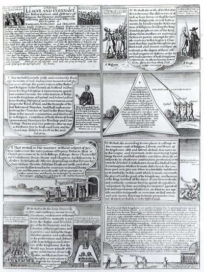 The Solemn League and Covenant 1643, graverad av W. Hollar (1607-77) av English School