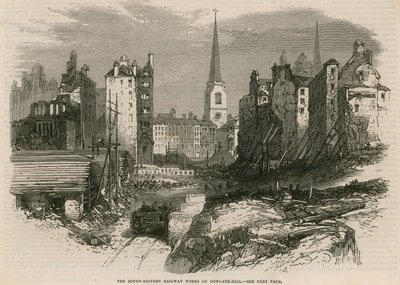 South-Eastern Railway arbetar på Dowgate Hill, London av English School