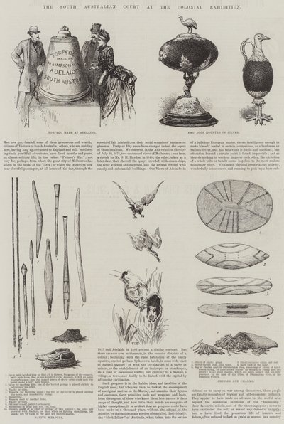 Der südaustralische Hof auf der Kolonialausstellung (Stich) von English School