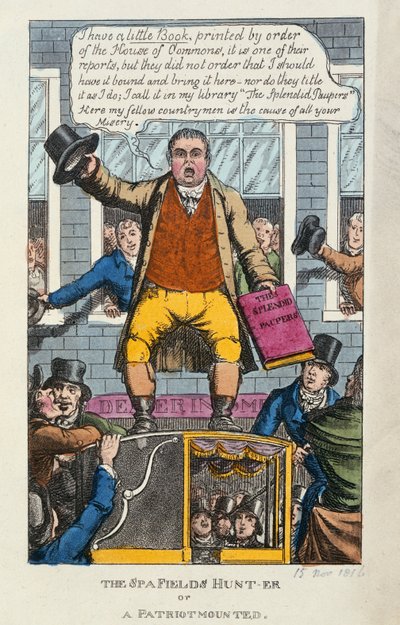The Spa Fields Hunt-er or a Patriot Mounted, 1816 (färg ekande) av English School
