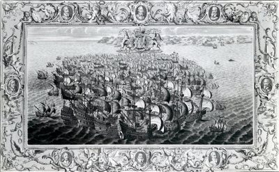 The Spanish Armada, publicerad av John Pine, 1739 av English School