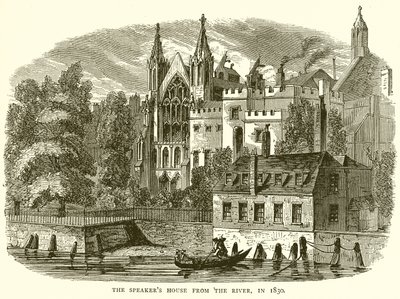 Talarhuset från floden, 1830 av English School