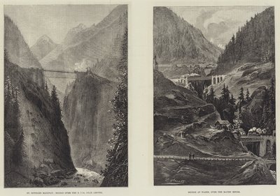 St Gothards järnvägstunnel (gravyr) av English School