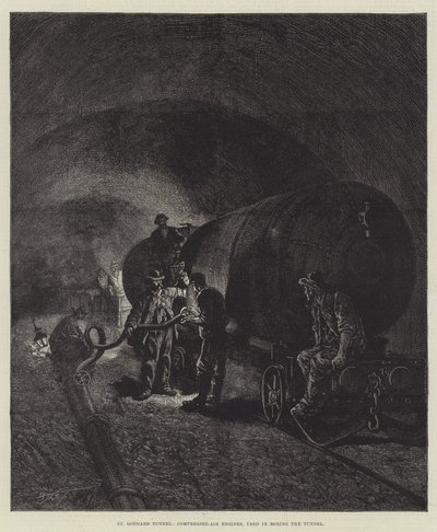 St Gothard-tunneln (gravyr) av English School