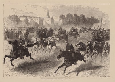 S:t Petersburgs brandkår, en fältdag (gravyr) av English School