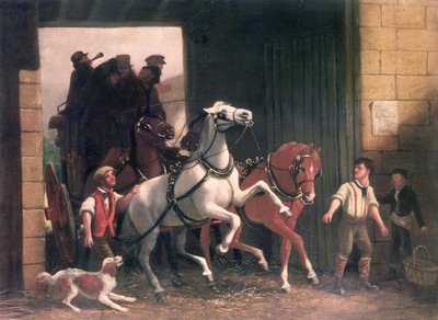Scenen anländer, ca 1830 av English School