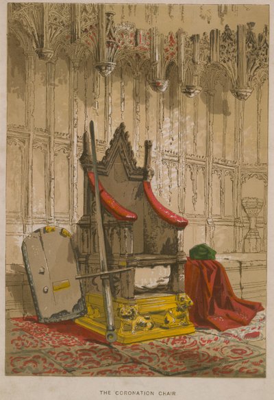 The Stone of Scone i kröningsstolen av English School