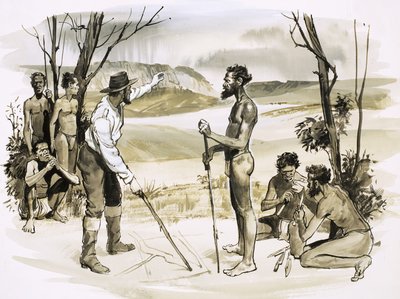 The Story of Australia: John Batman köper mark från aboriginerna av English School