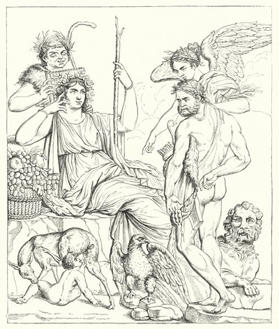 Historien om Hercules och Telefhus (gravyr) av English School