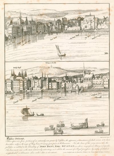 The Strand, London, från Themsen på 1600-talet av English School