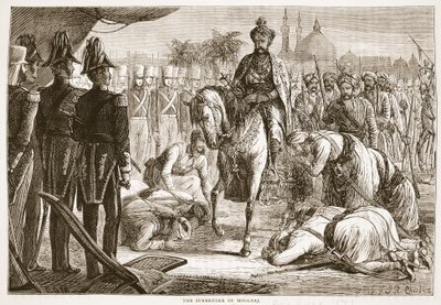 The Surrender of Moolraj, illustration från Cassells Illustrated History of England av English School