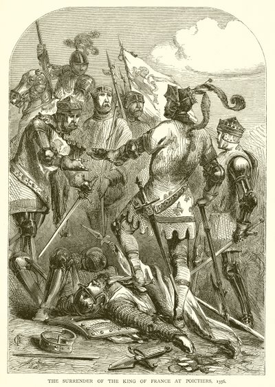 Överlämnandet av kungen av Frankrike vid Poictiers, 1356 av English School