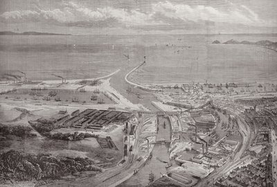 Swansea Harbour and Docks, från The Illustrated London News, 22 oktober 1881 av English School