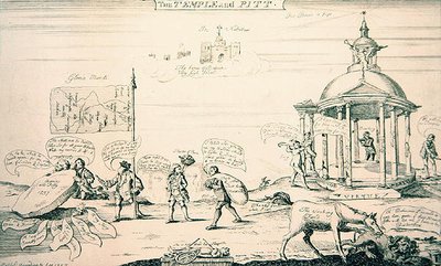 Templet och Pitt (gravyr) av English School
