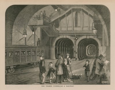 Themsen tunneln som en järnväg av English School